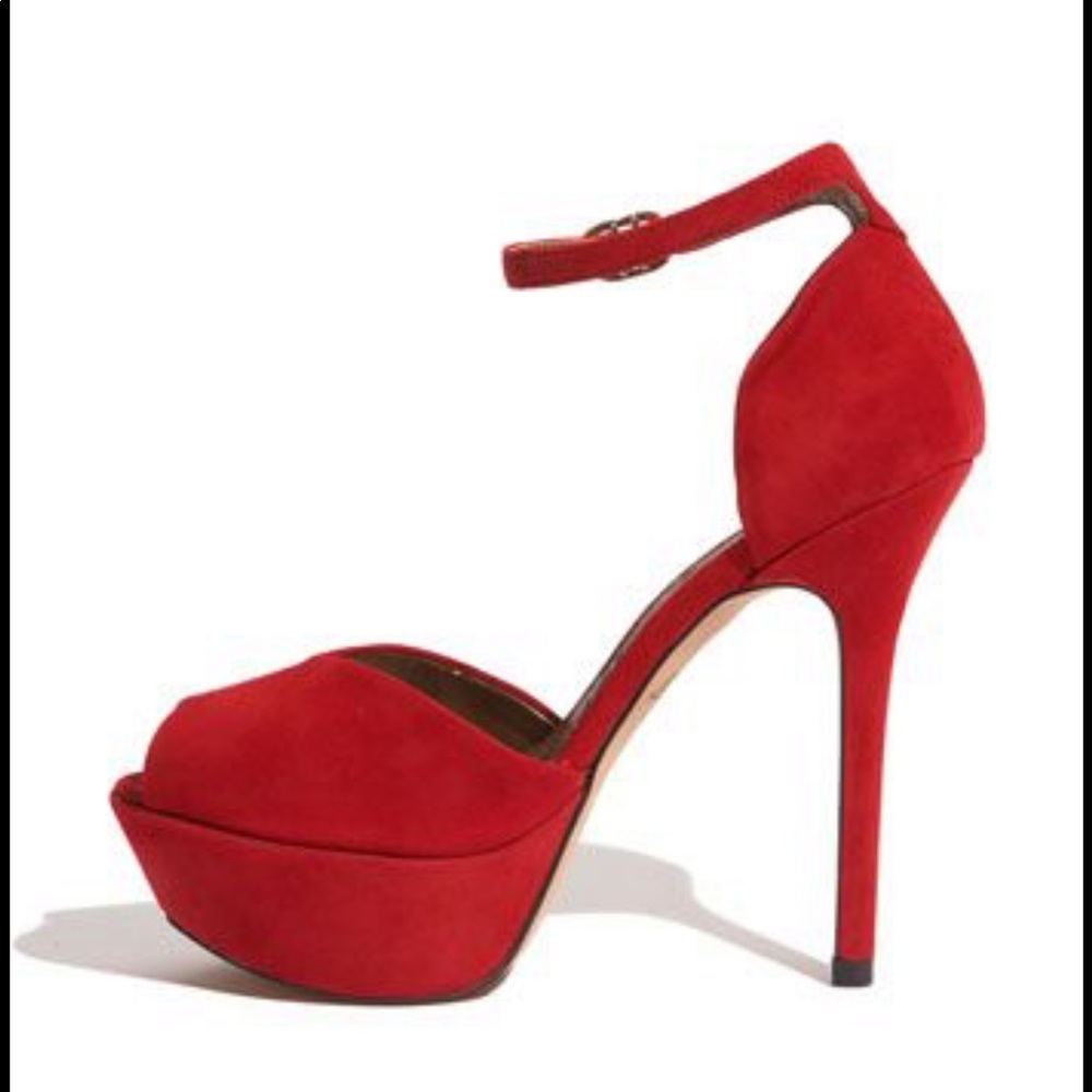 Red platform peep toe - Picture 2 of 3